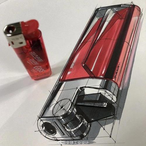 一组红色系产品手绘设计图分享